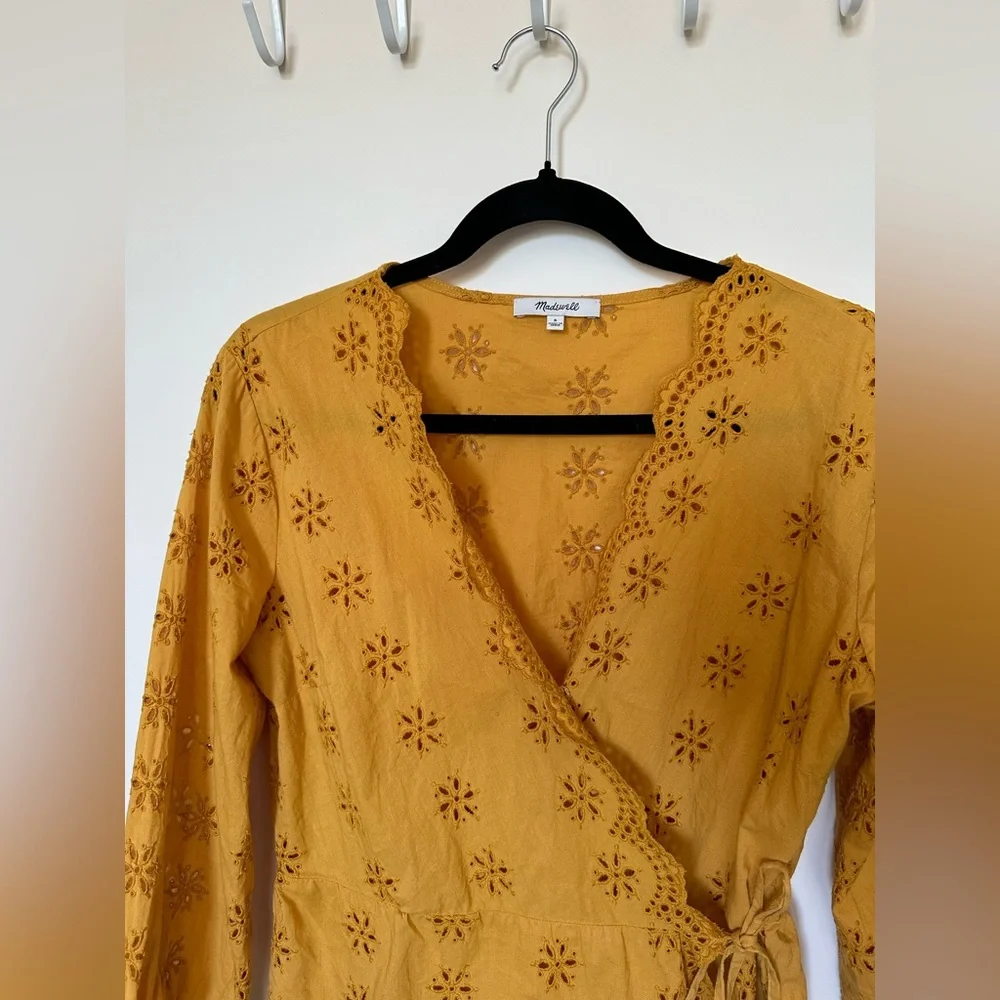 Madewell Scalloped Eyelet Wrap Top - Picture 5 of 9